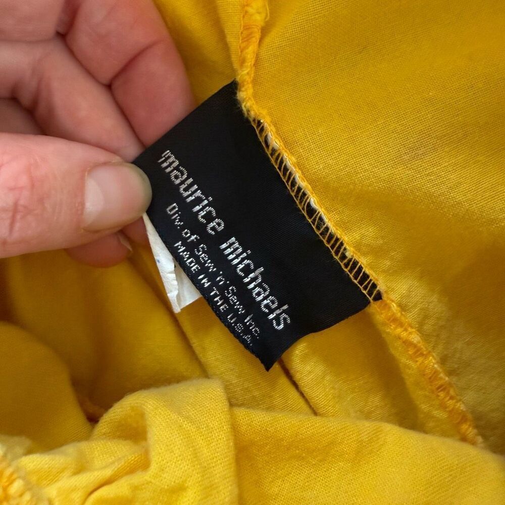 Vintage 80s Maurice Michaels Yellow Romper Ruffle M L - Picture 8 of 9